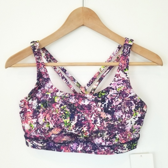 Lululemon Energy Sports Bra Seawheeze Multi Print Strappy Athleisure Yoga NWT - Picture 11 of 12